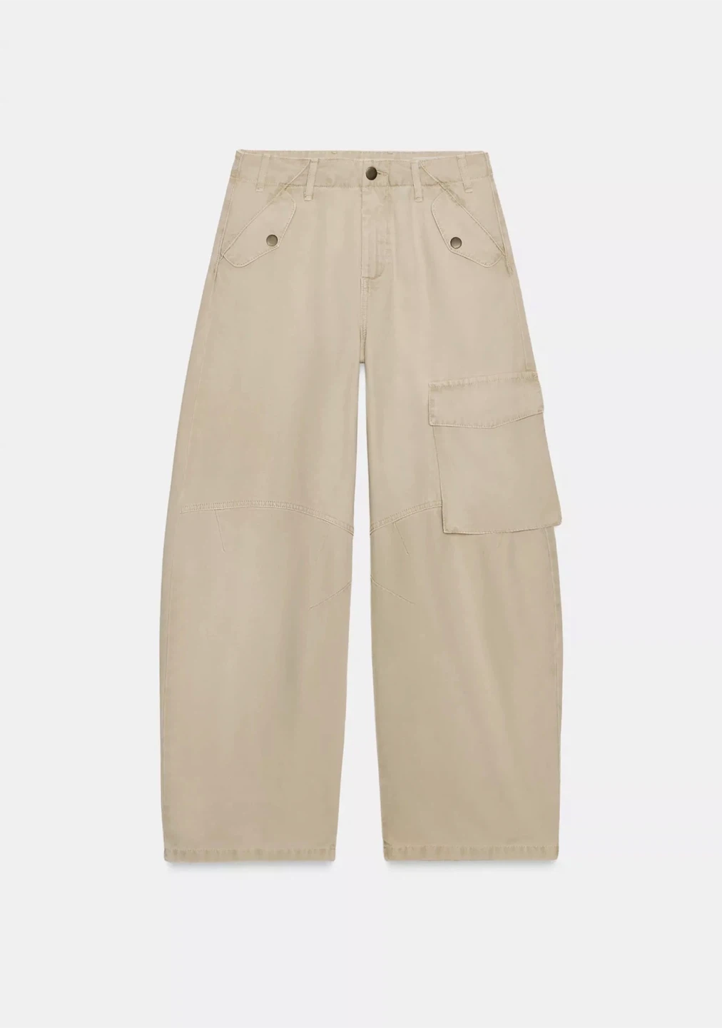 Zara ZW Collection barrel Cargo Pants Ecru Size 26 - photo 3