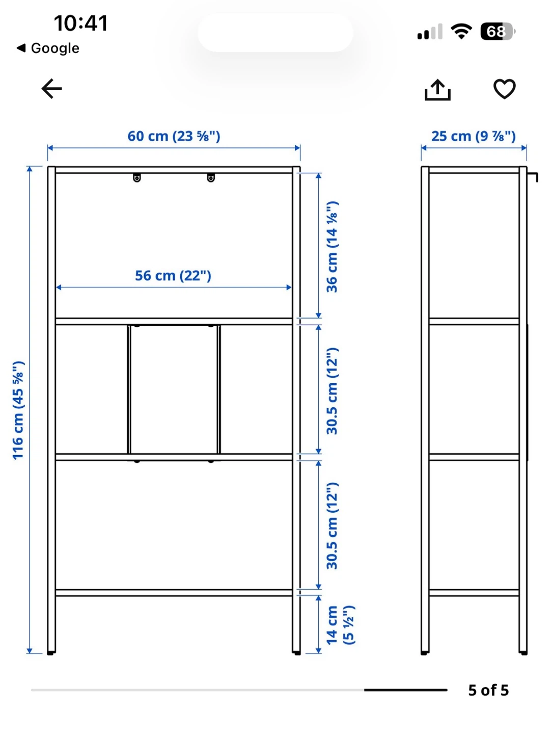 White Shelf Unit - 60 cm Wide
