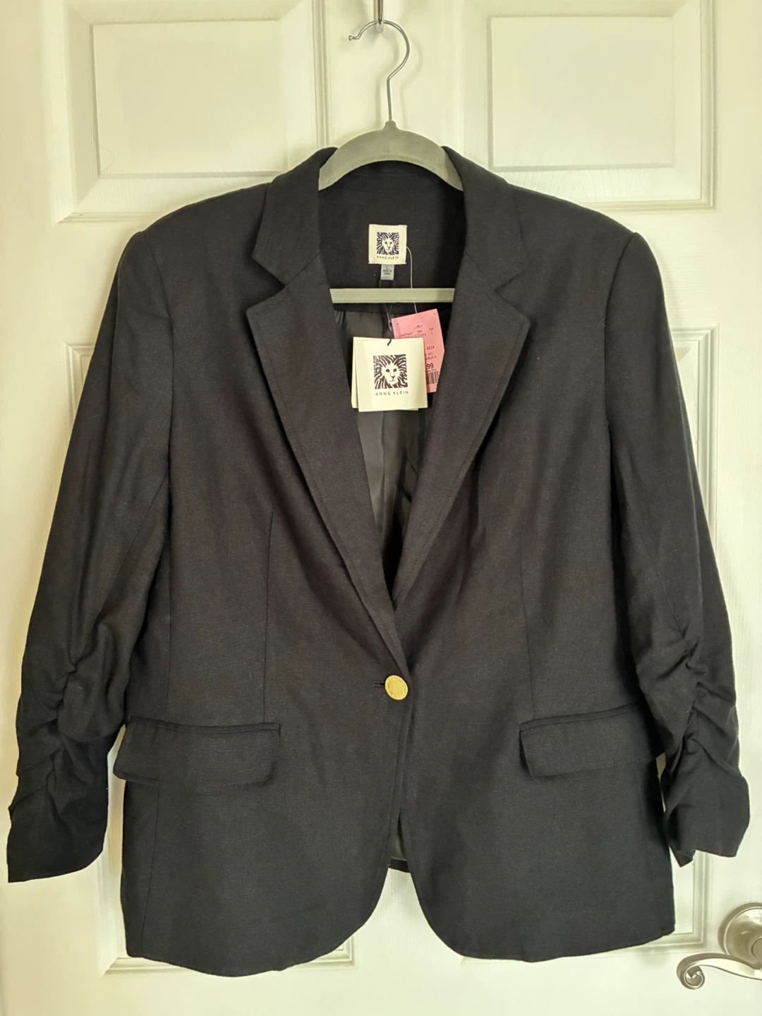 BNWT—Anne Klein Black Linen Blend Blazer - Size L