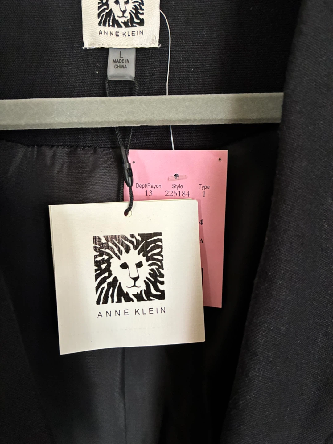 BNWT—Anne Klein Black Linen Blend Blazer - Size L - photo 5