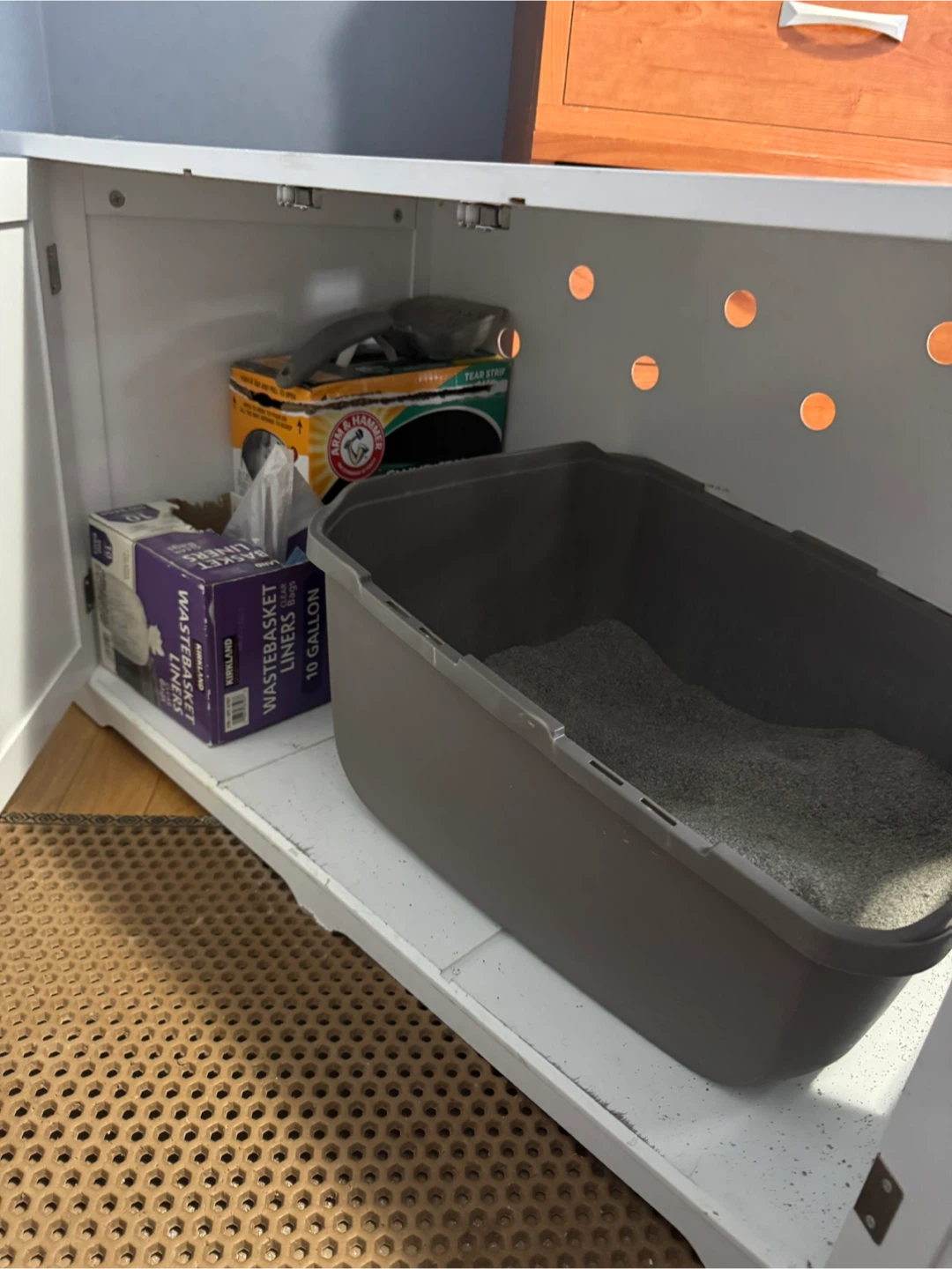 White Wooden Litter Box Enclosure - photo 3