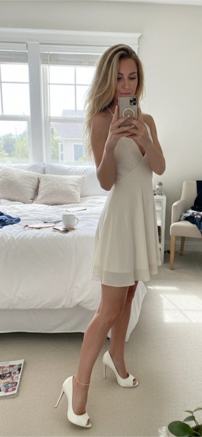 Enzo Angiolini White Peep-Toe Heels - photo 2