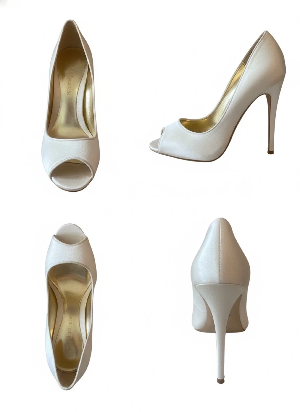 Enzo Angiolini White Peep-Toe Heels - photo 4