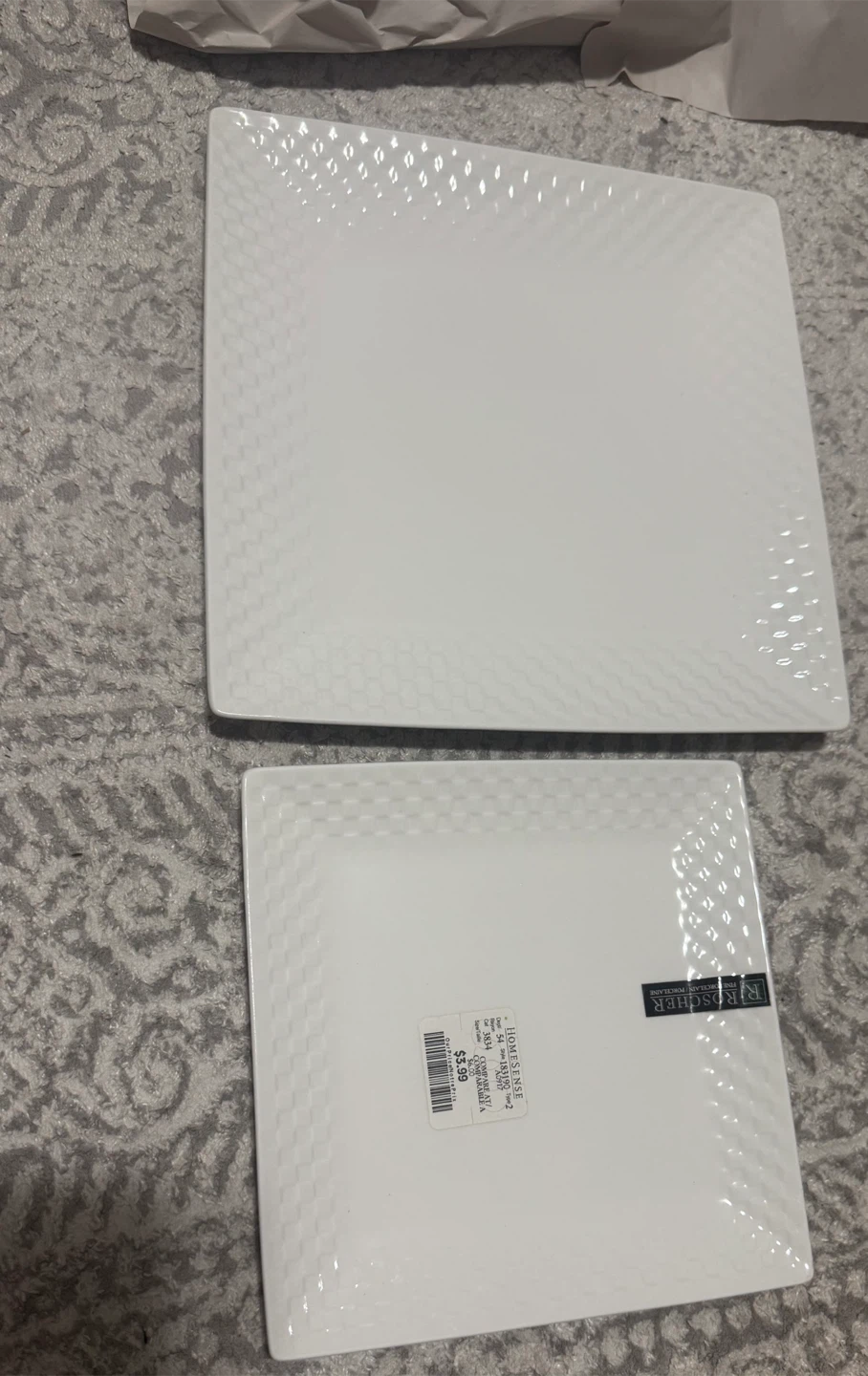 HomeSense White Square Serving Bowls and Plates Set - photo 2