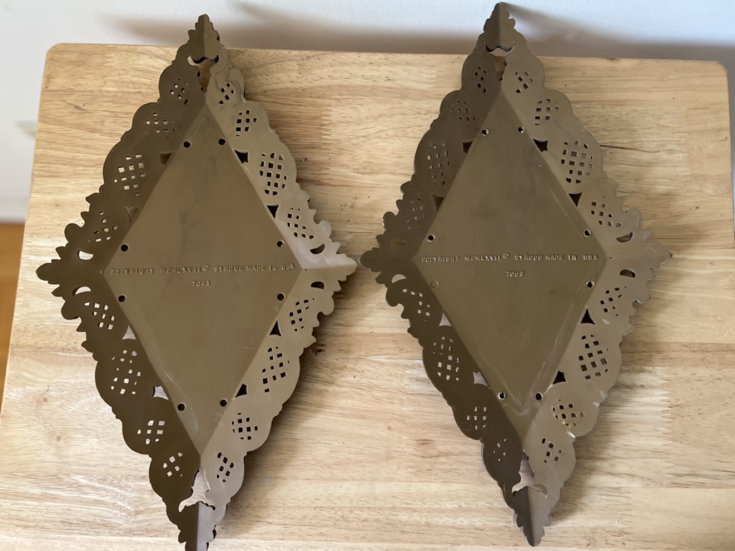 Vintage Decorative Wall Plaques Set (2) - 14” x 8” - photo 3