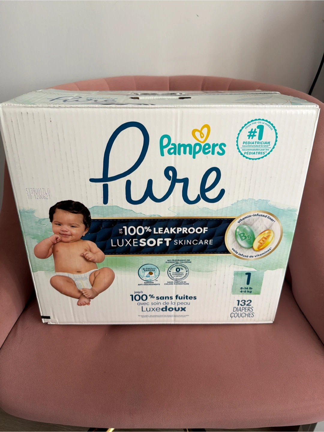 Pampers Pure Size 1 Diapers - 132 Count