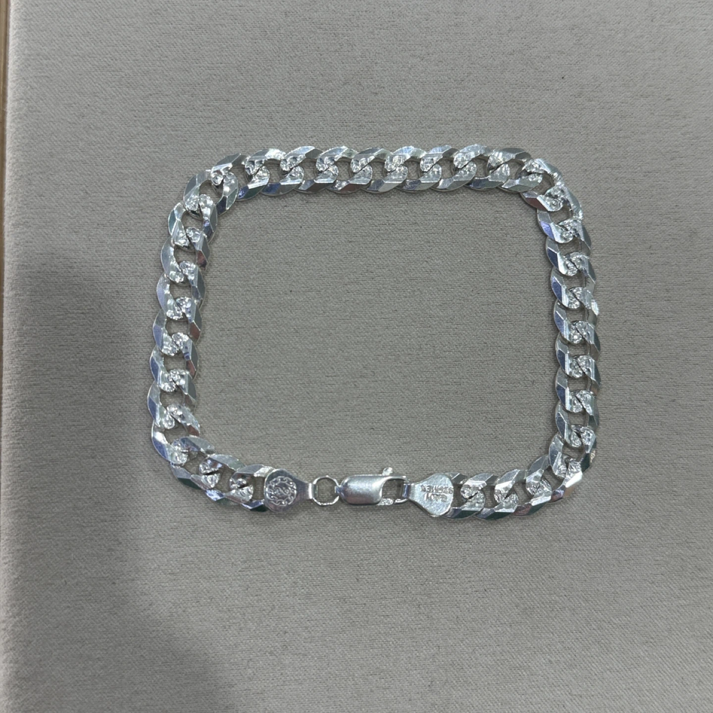 Men's Silver Curb Chain Bracelet - photo 3