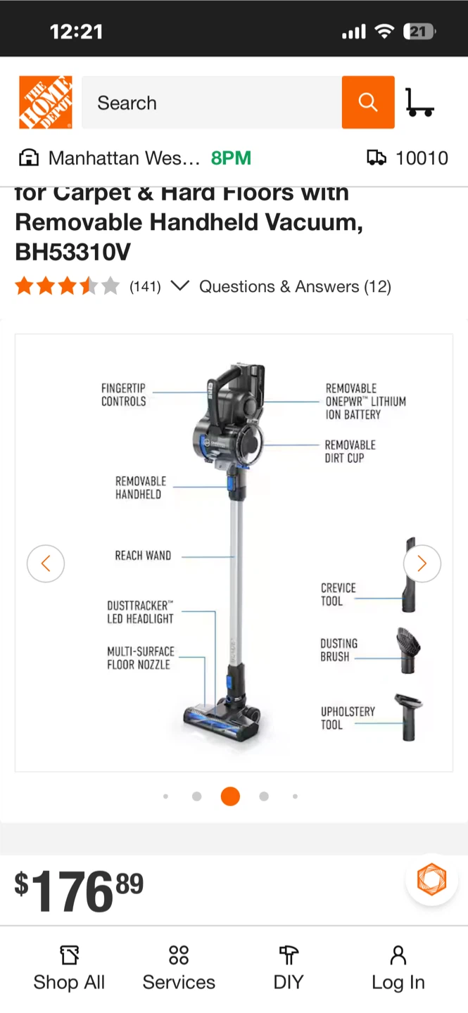 Hoover  Cordless Stick Vacuum Cleaner BH53310V - photo 2