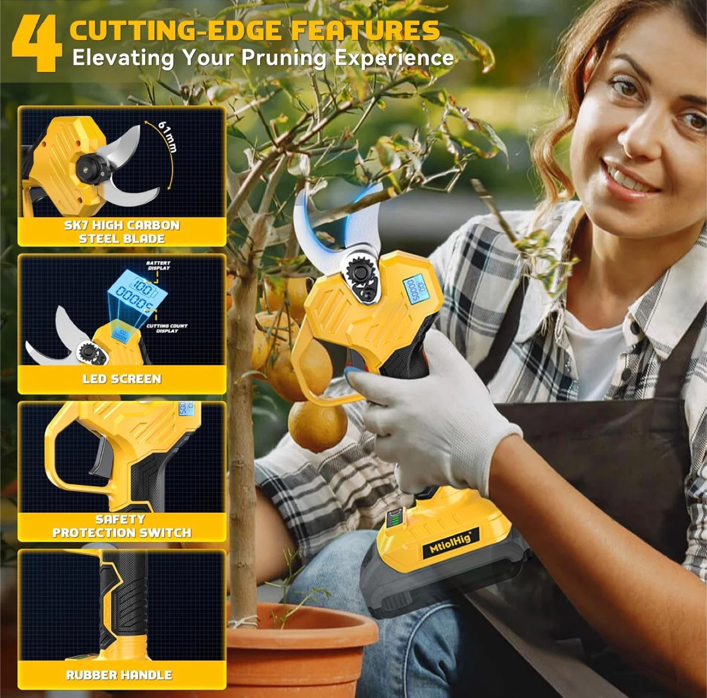 Electric Pruning Shears Compatible with DeWalt 20V - photo 3