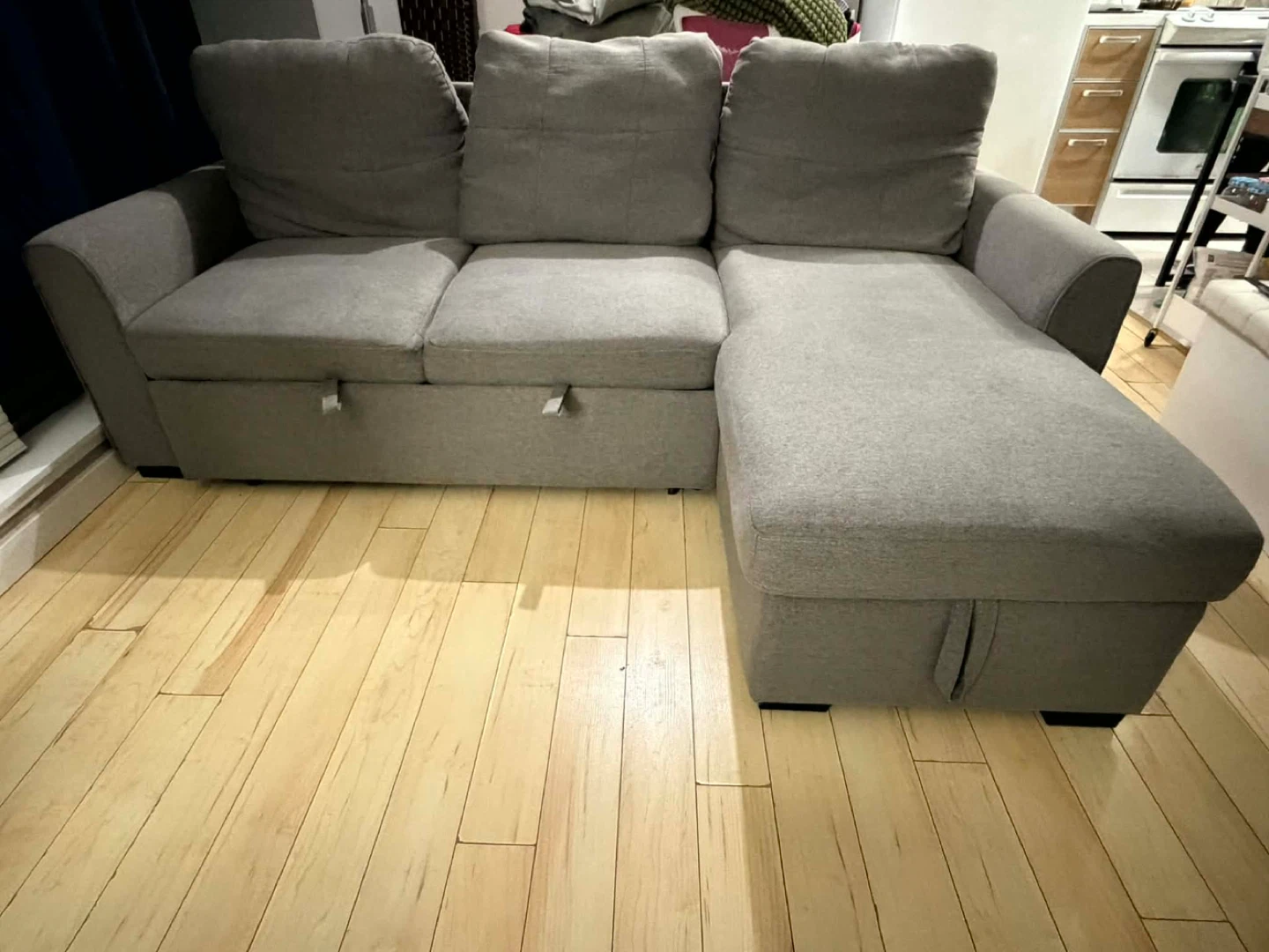Grey Sectional Sofa with Storage - photo 2