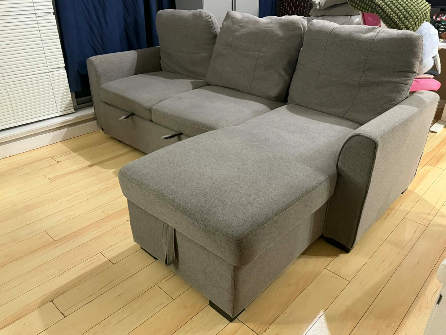 Grey Sectional Sofa with Storage - photo 3
