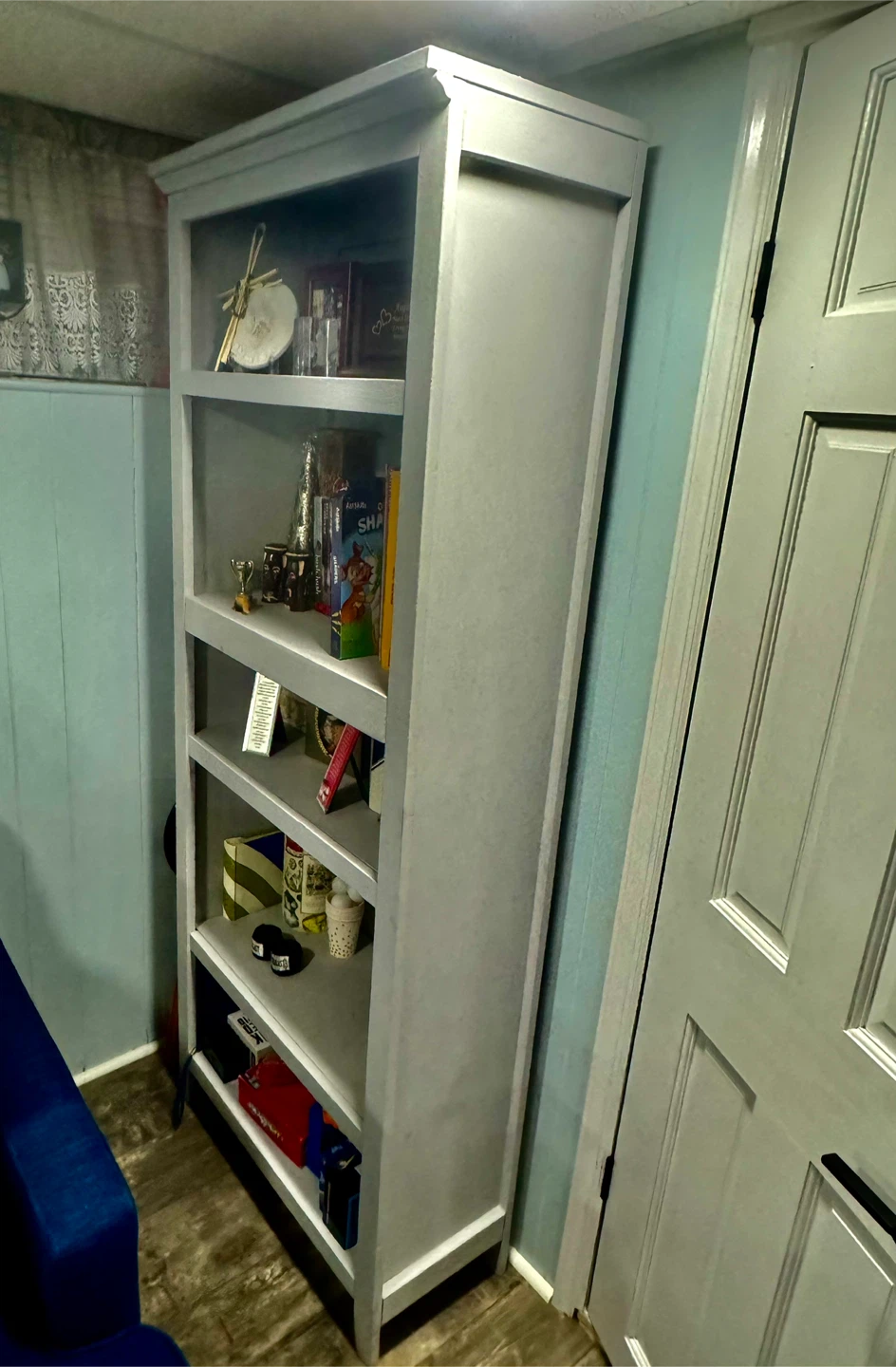 Grey 5-Shelf Bookcase