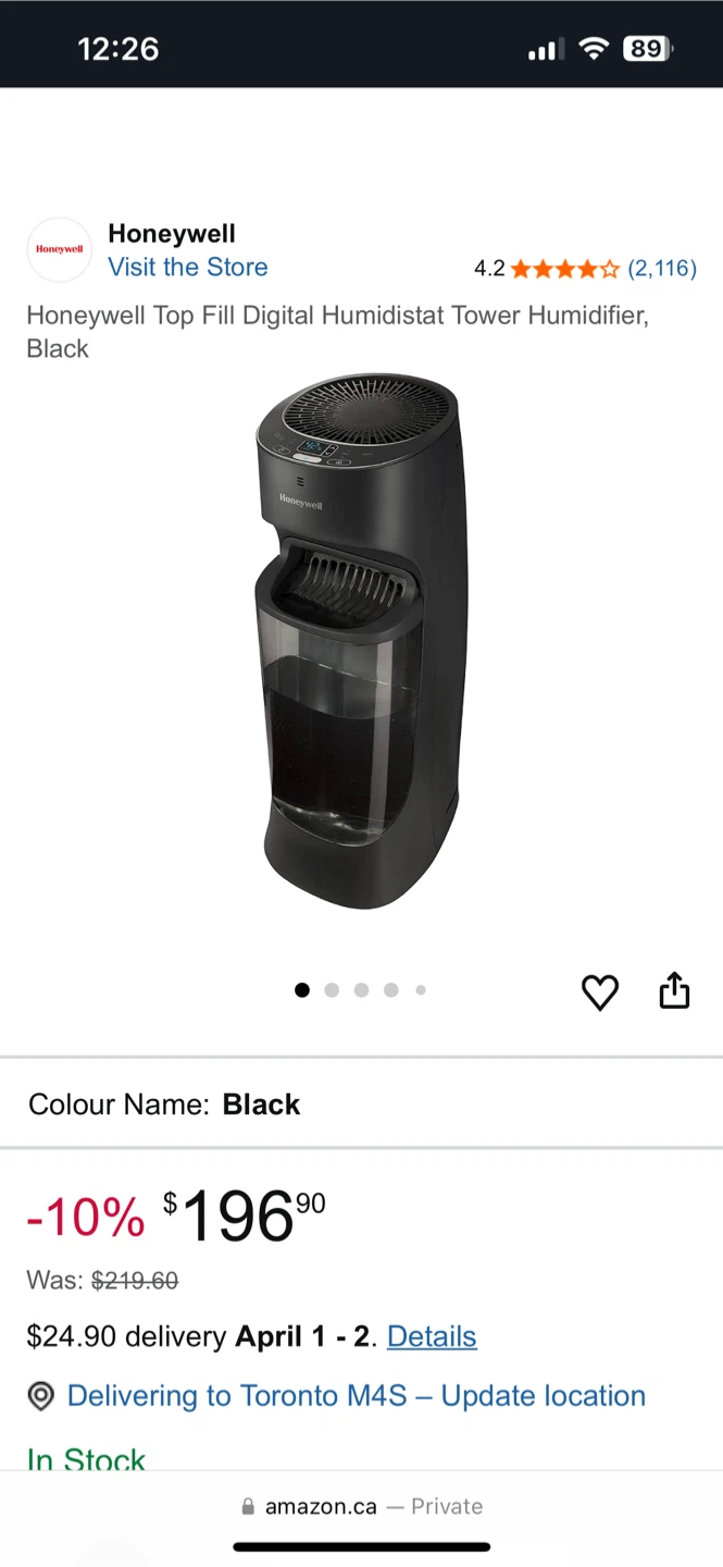 Honeywell Digital Tower Humidifier - Black - photo 2