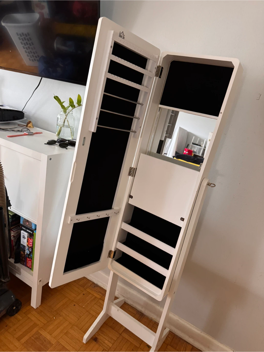 Homecom Standing Jewelry Armoire with Mirror - photo 2