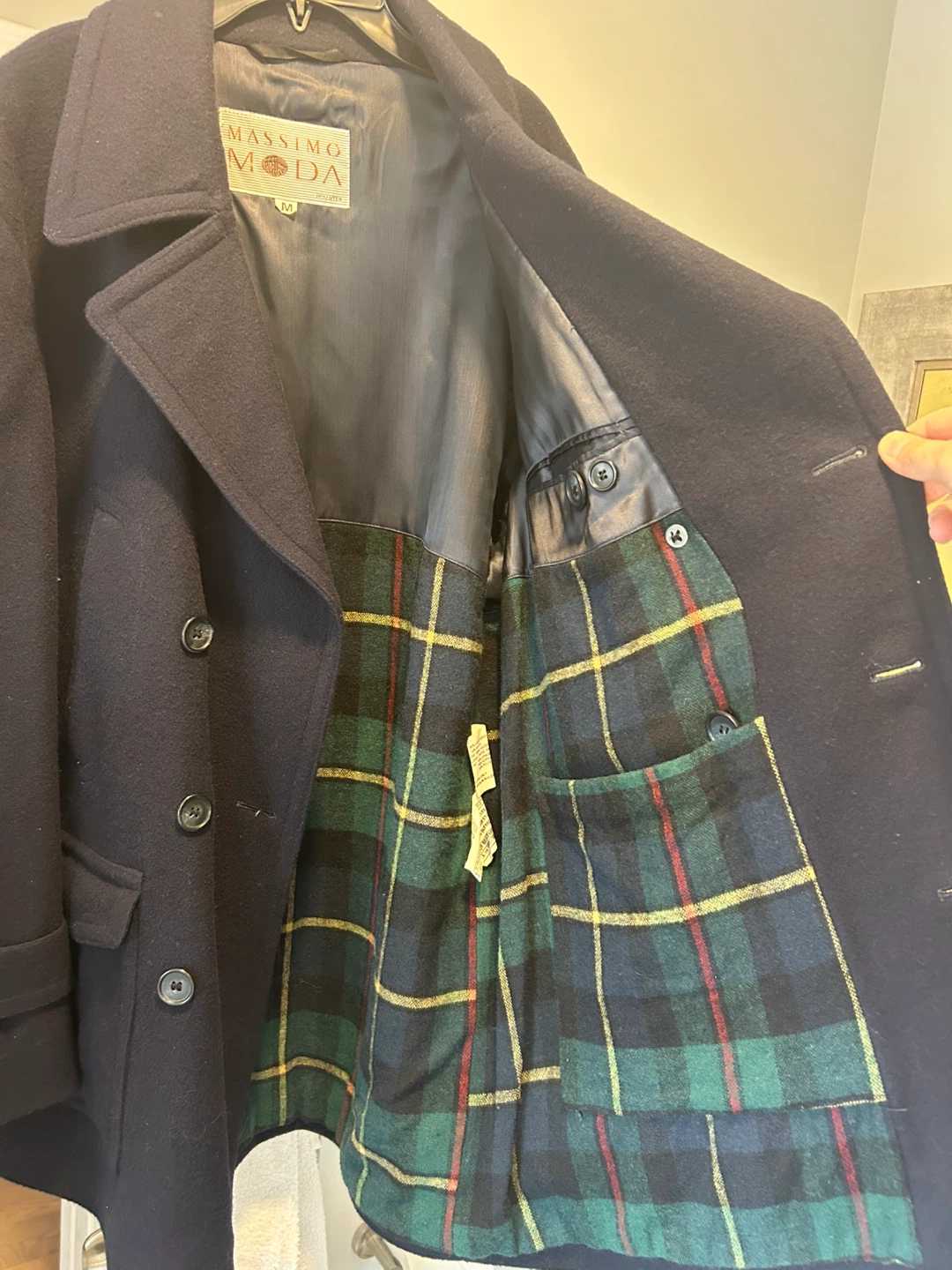 Massimo Moda Men's Wool Blend Peacoat - photo 4
