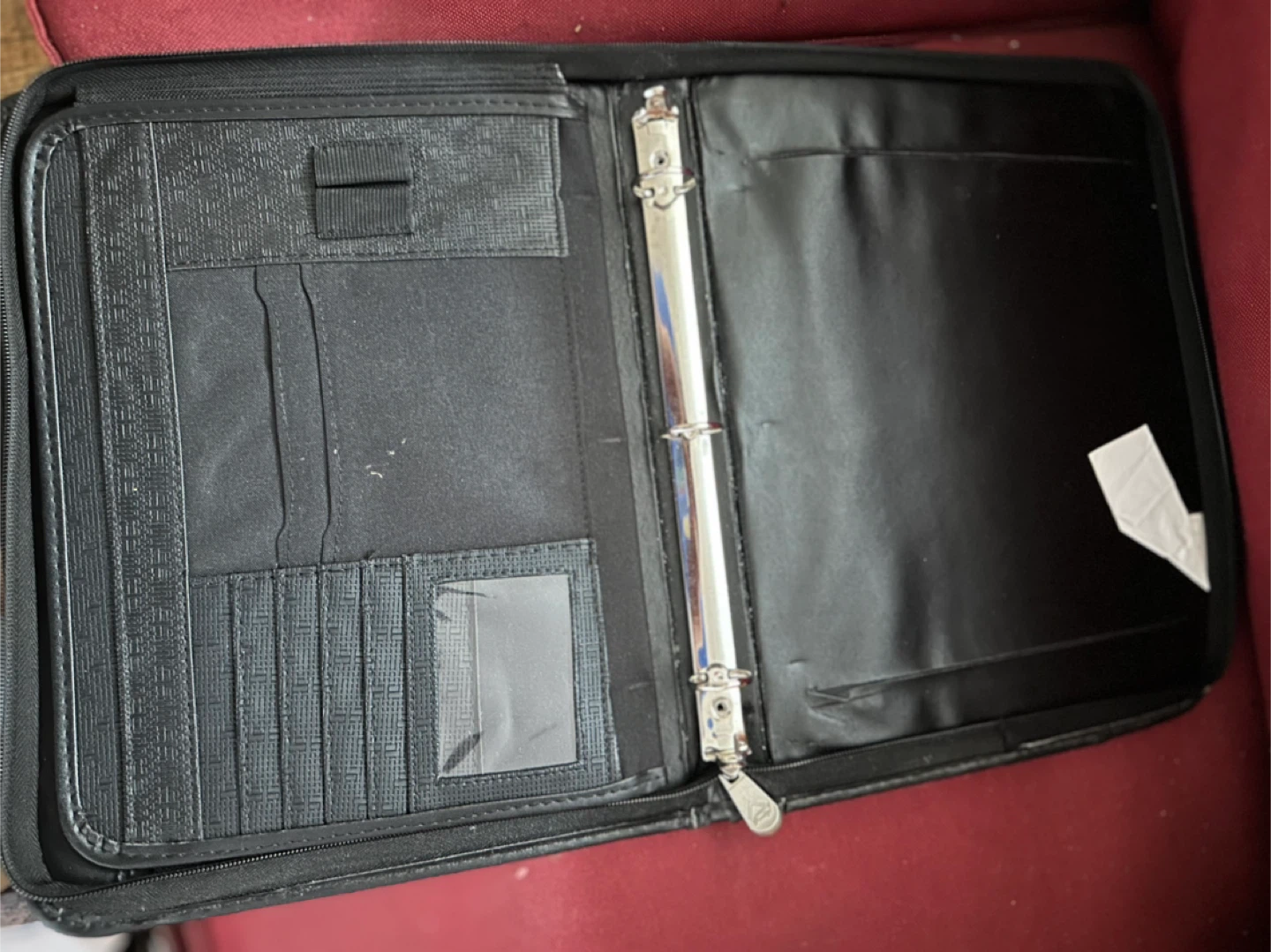 Black Faux Leather Zippered Portfolio Binder - photo 2