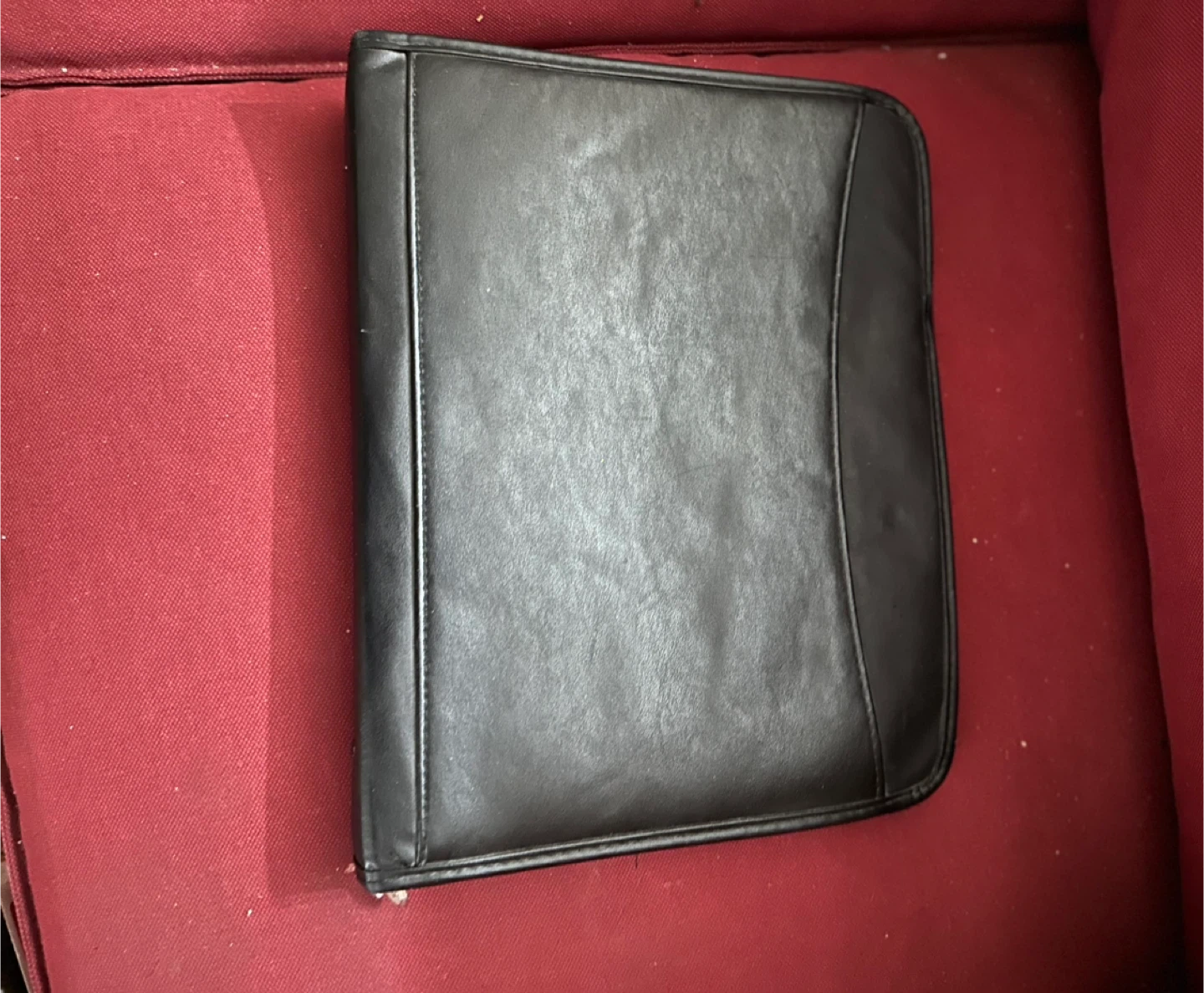 Black Faux Leather Zippered Portfolio Binder - photo 4
