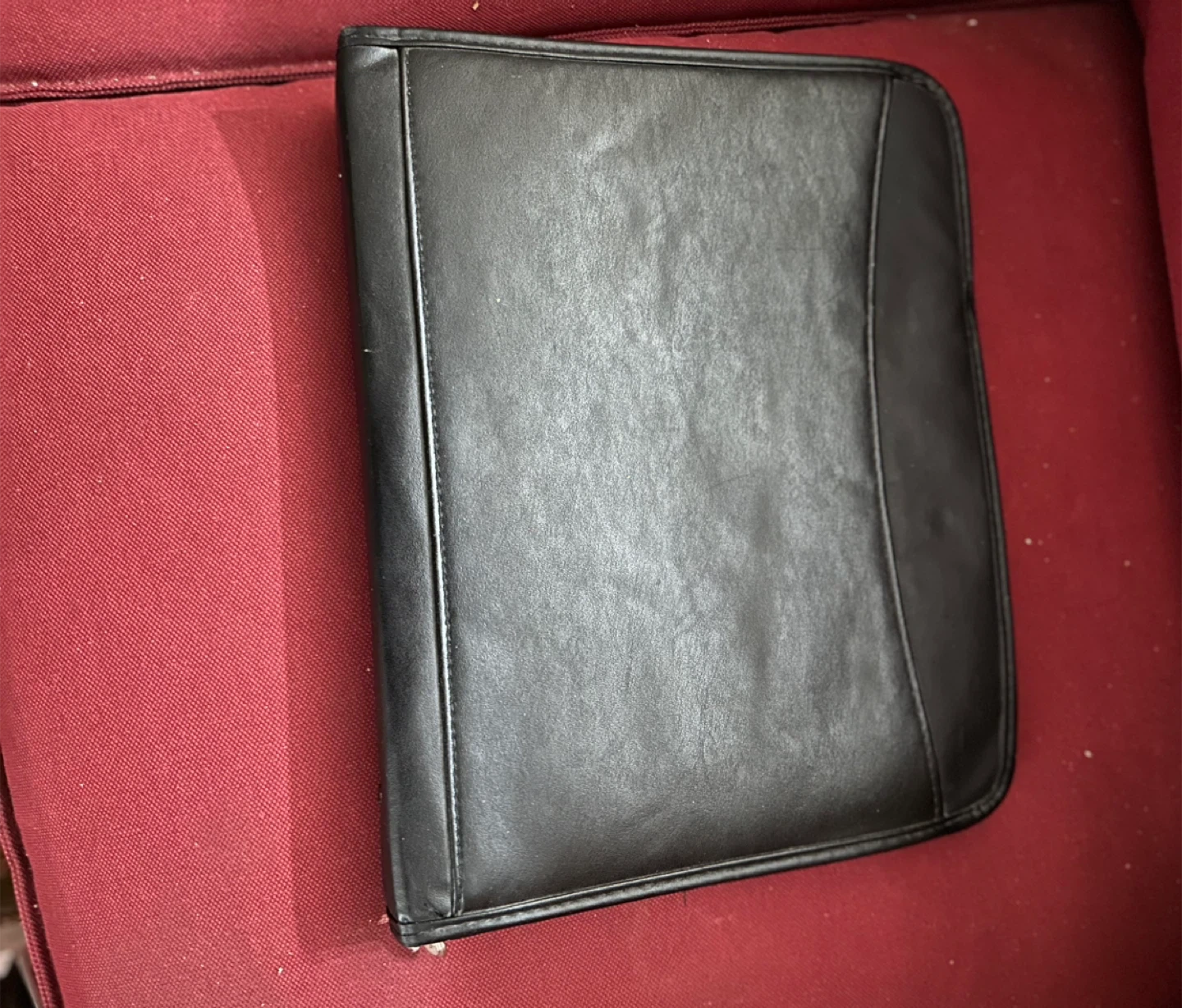 Black Faux Leather Zippered Portfolio Binder - photo 3