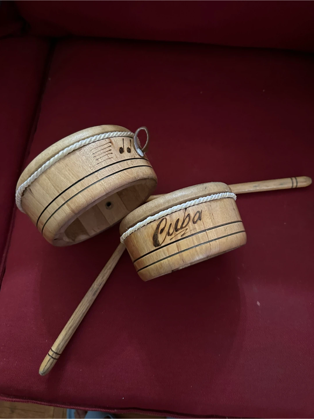 Wooden Bongos "Cuba" with drumsticks - photo 2
