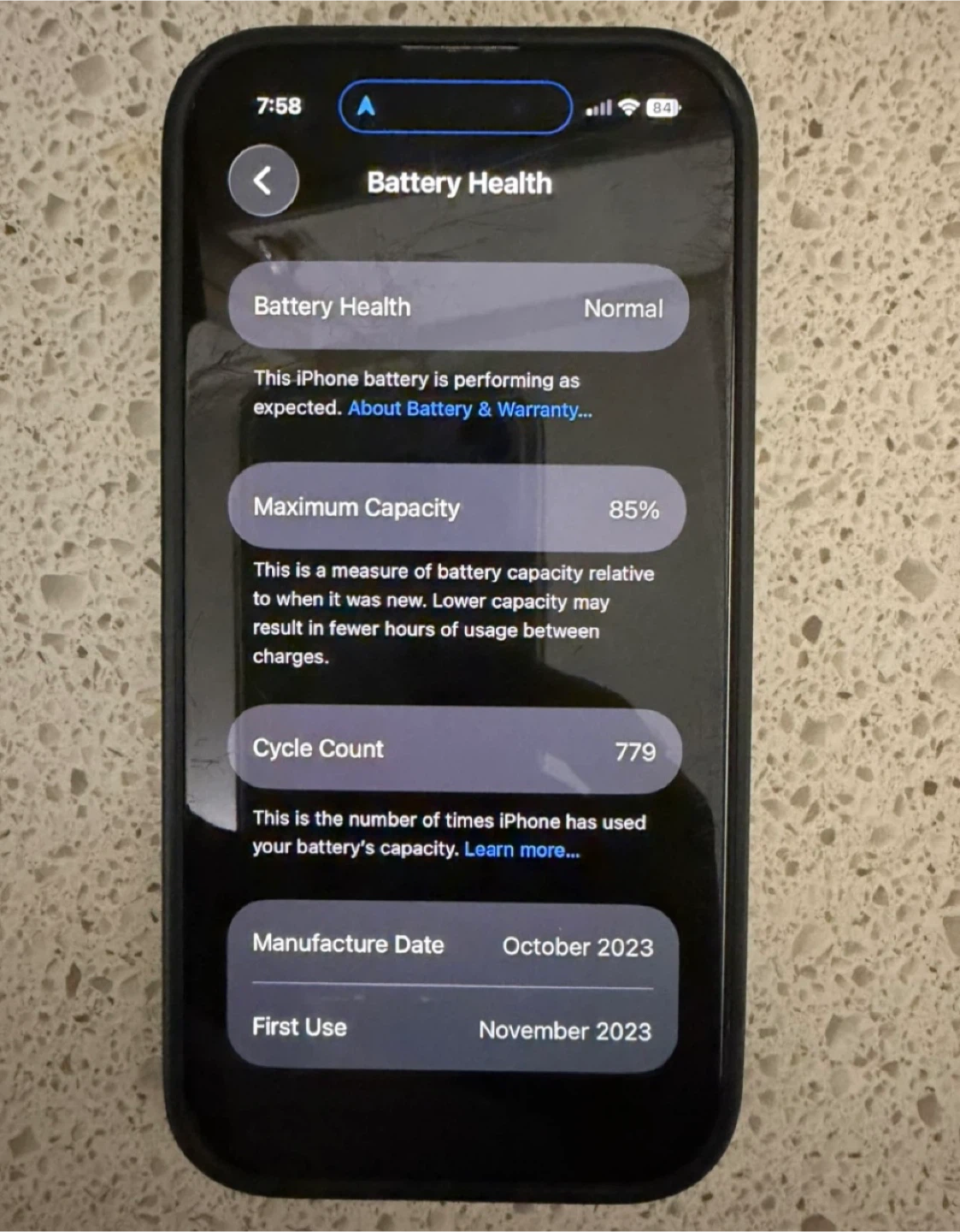 Apple iPhone 15 - 85% Battery Health