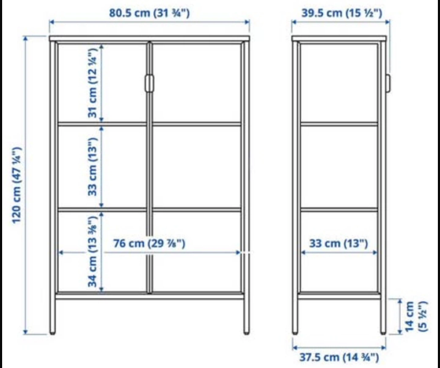 Rudsta Glass Door Display Cabinet - Black - photo 2