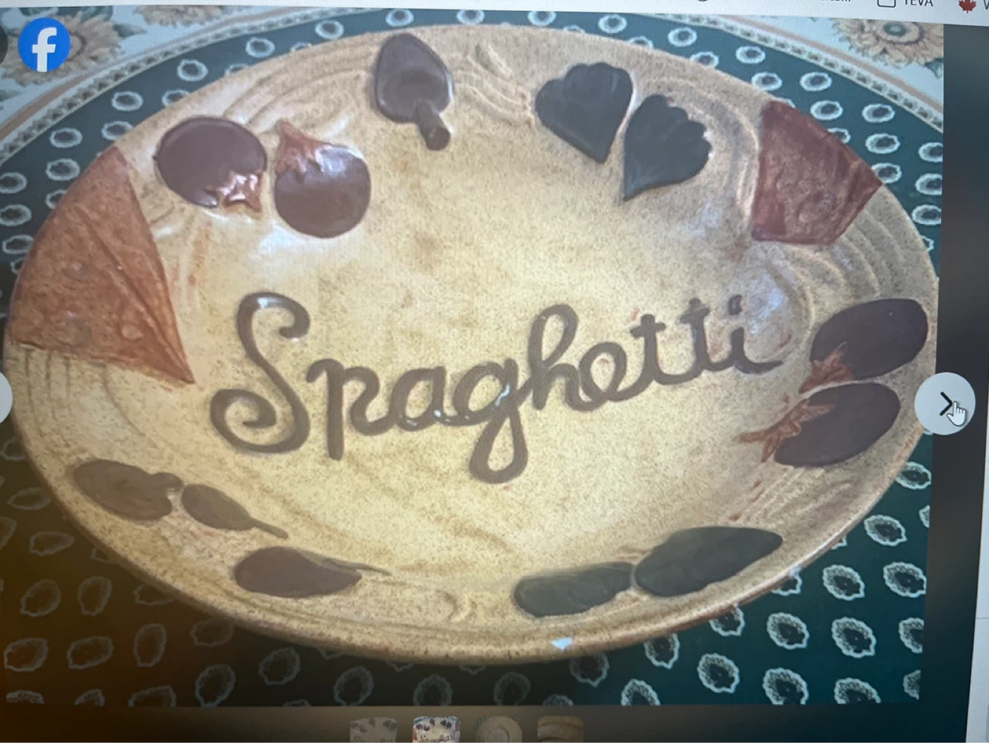 Handmade "Spaghetti" Ceramic Serving Bowl - photo 4