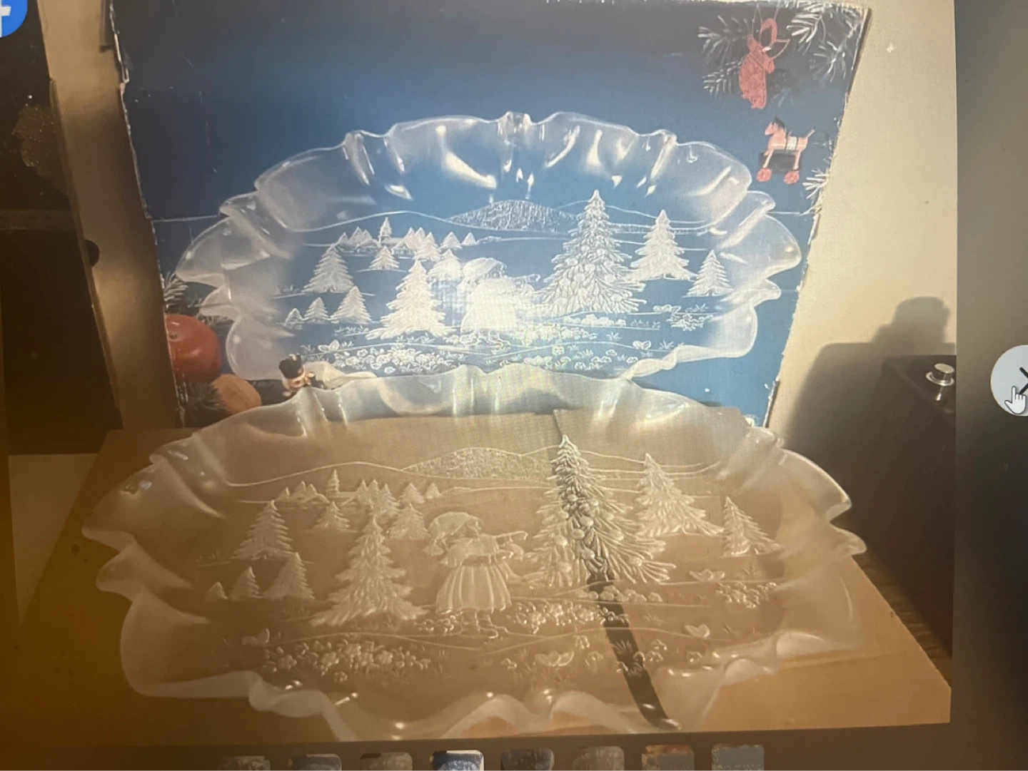 Frosted Glass Christmas Serving platter - photo 4