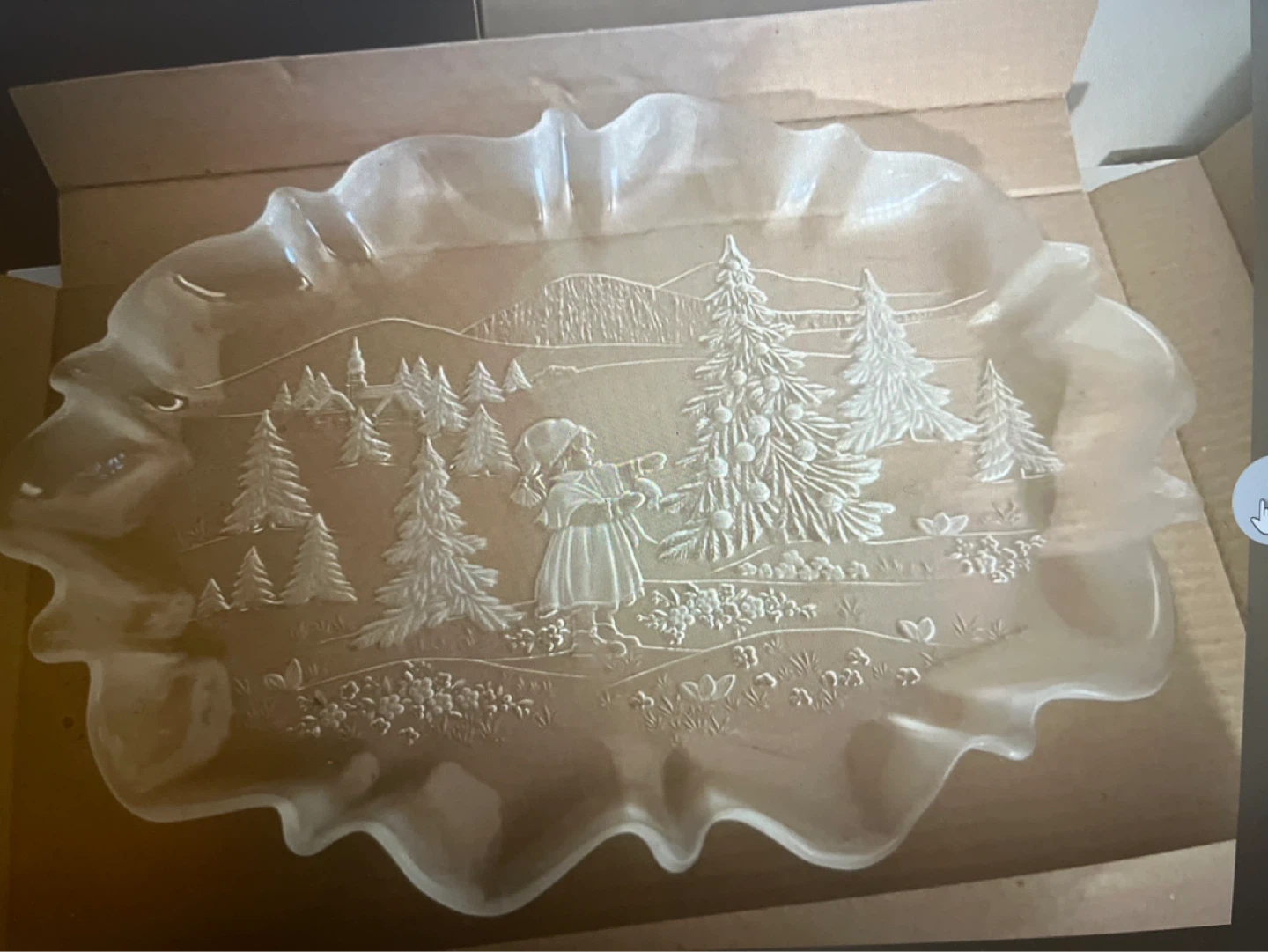 Frosted Glass Christmas Serving platter - photo 3