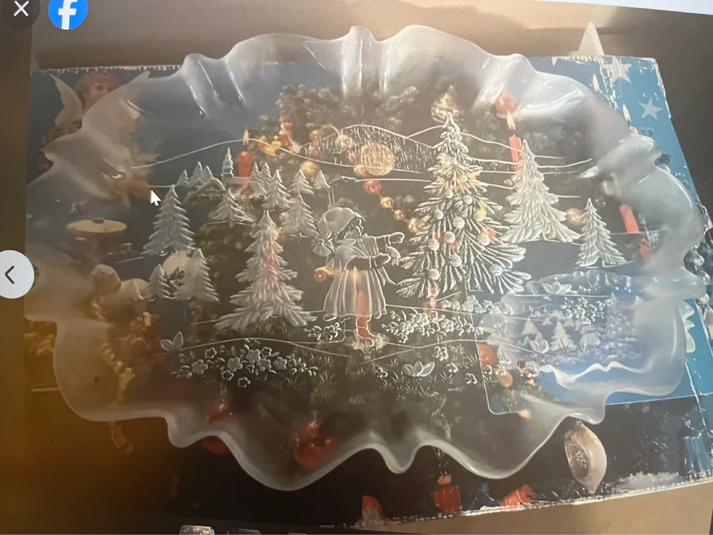Frosted Glass Christmas Serving platter