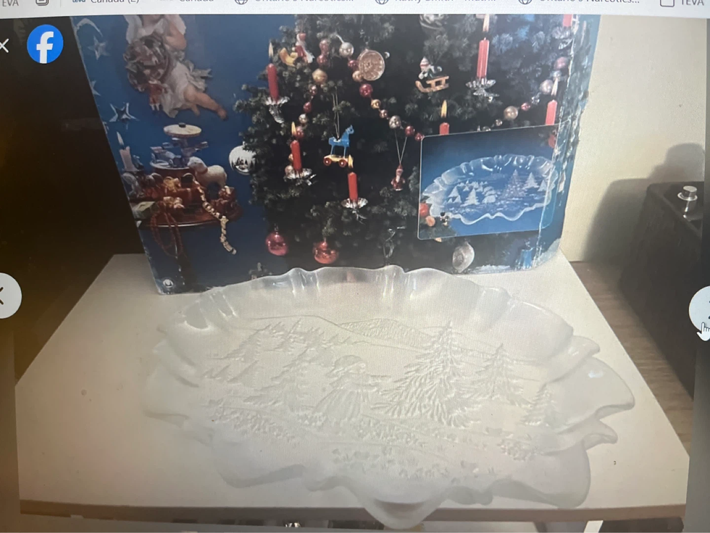 Frosted Glass Christmas Serving platter - photo 5