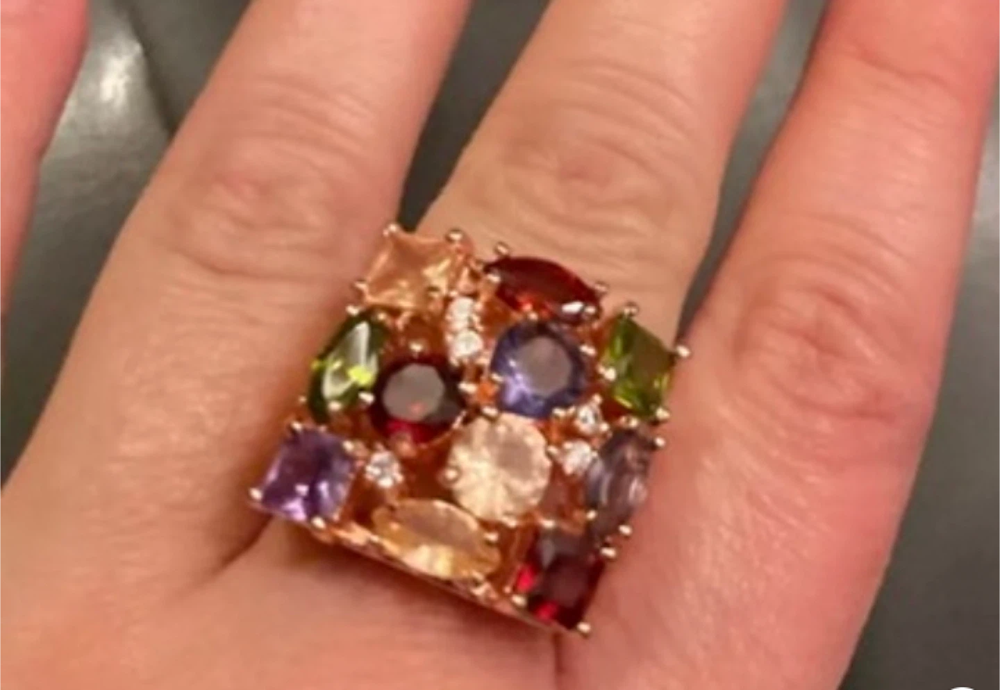Rose Gold Multi-Gemstone Statement Ring - photo 4