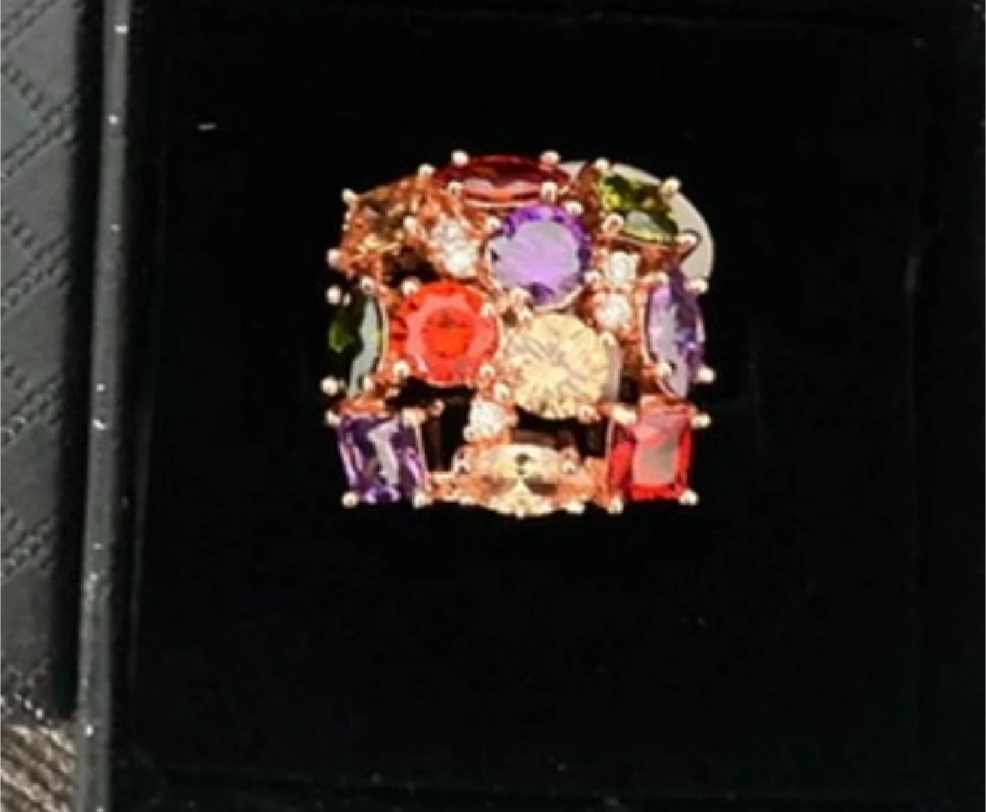 Rose Gold Multi-Gemstone Statement Ring - photo 3