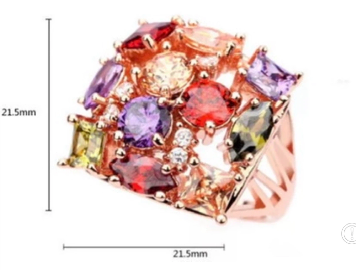 Rose Gold Multi-Gemstone Statement Ring - photo 5