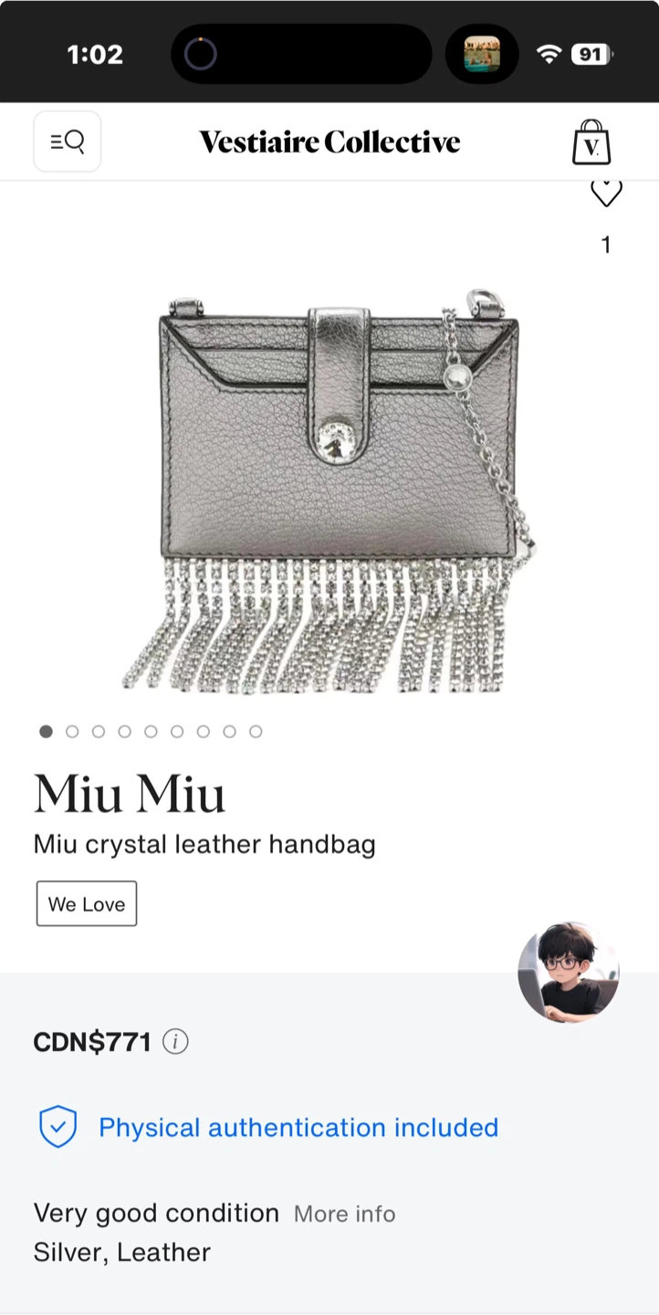 Miu Miu Crystal Leather Handbag - photo 4