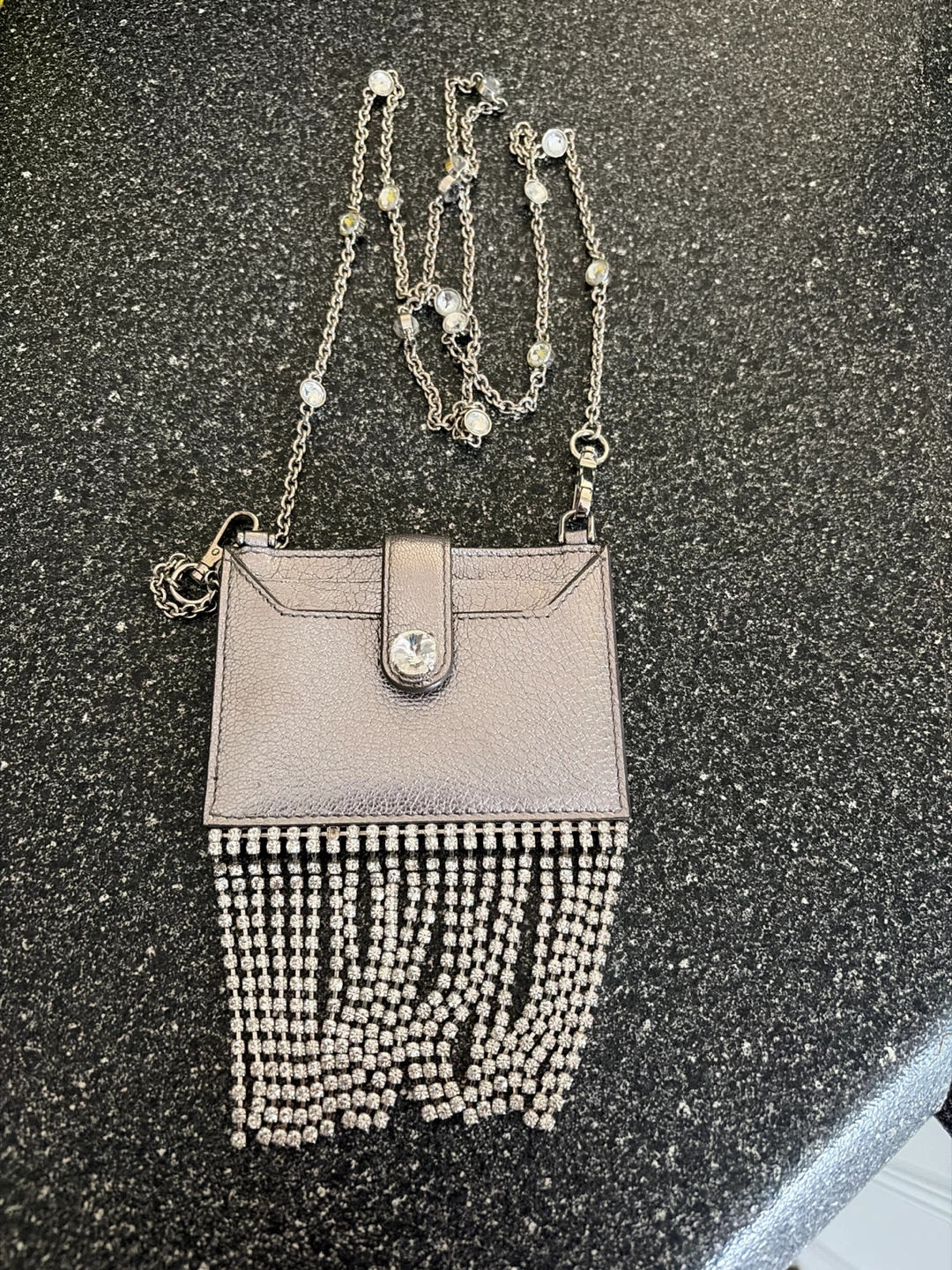 Miu Miu Crystal Leather Handbag