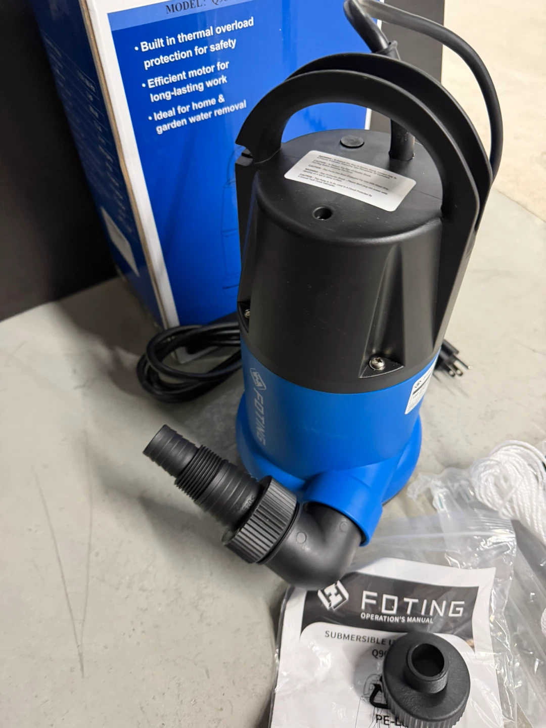 Sump Pump 1 HP 4600 GPH Clean/Dirty Submersible Water Pump - photo 5