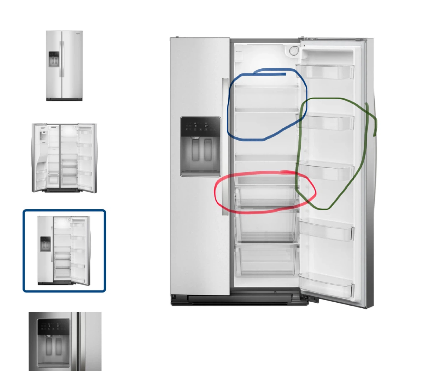 BUNDLE - Whirlpool Fridge Glass Shelves, Drawer & Door Bins