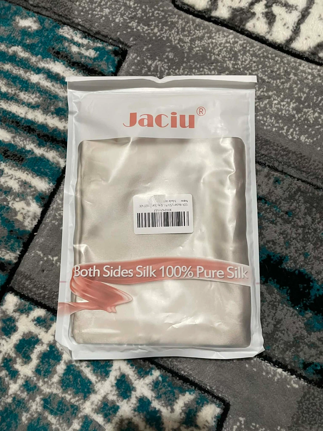 Jaciu 100% Mulberry Silk Pillowcase - Grey Star (20" x 26")
