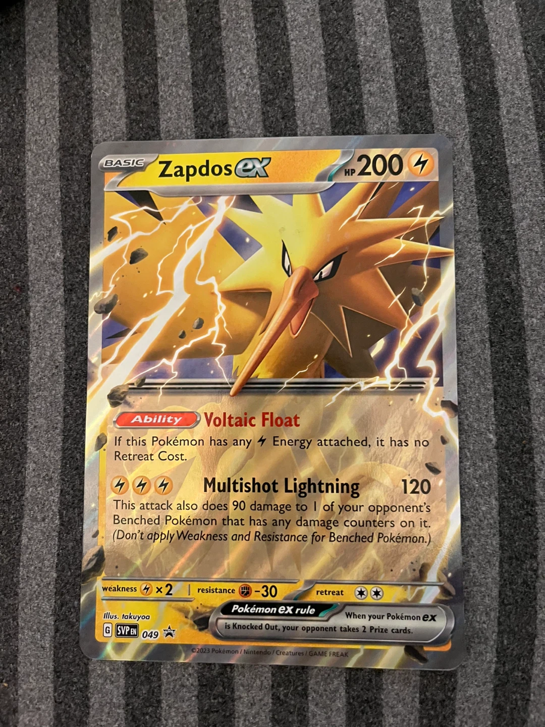 Pokemon EX Zapdos Trading Card