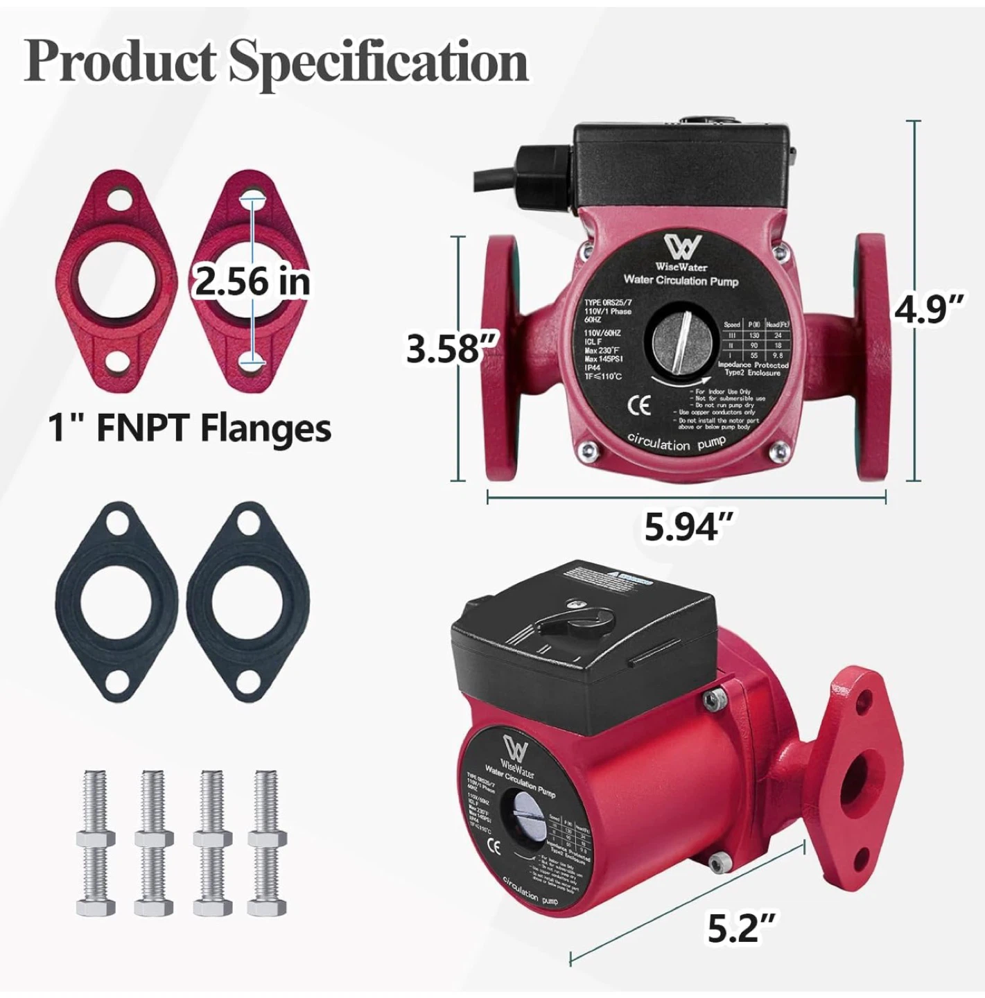 WiseWater Water Circulation Pump ORS25/7