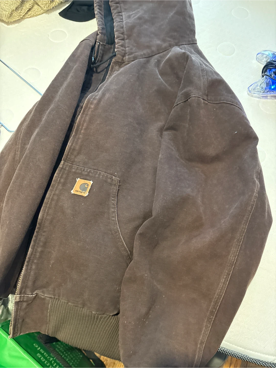 Carhartt Brown Washed Duck Sherpa Lined Active Jacket - photo 4