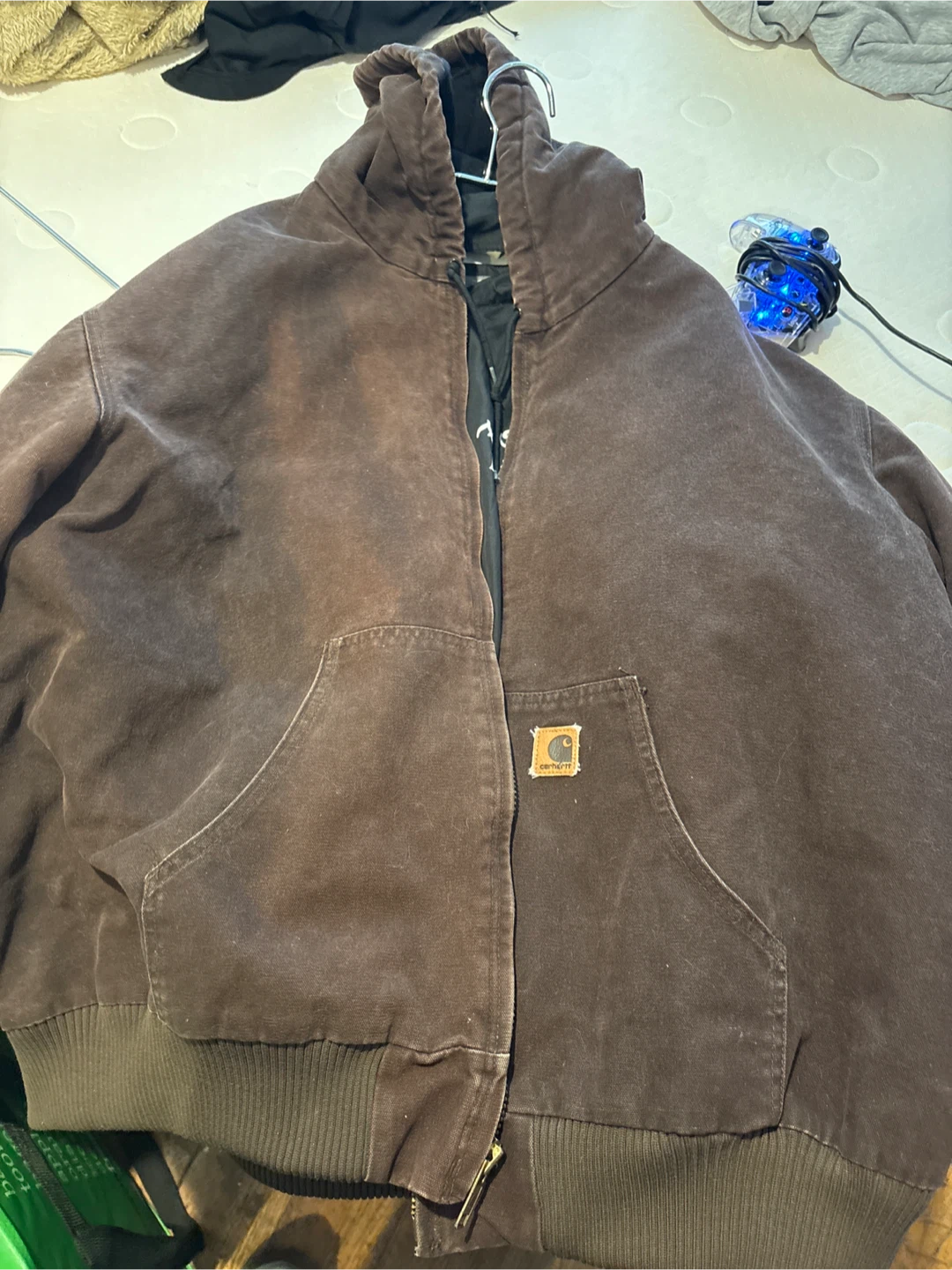 Carhartt Brown Washed Duck Sherpa Lined Active Jacket