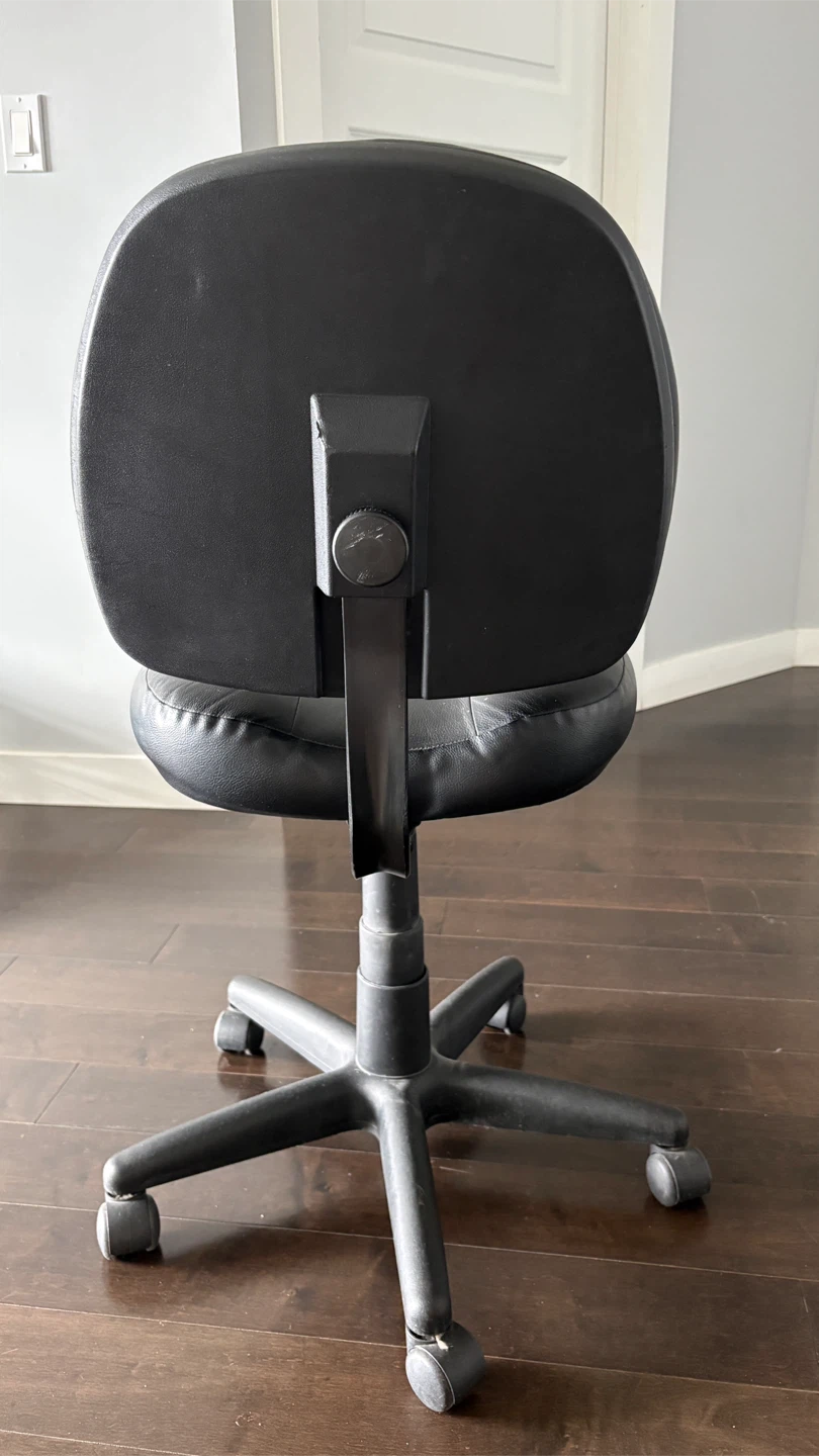 Black Faux Leather Office Chair - photo 5