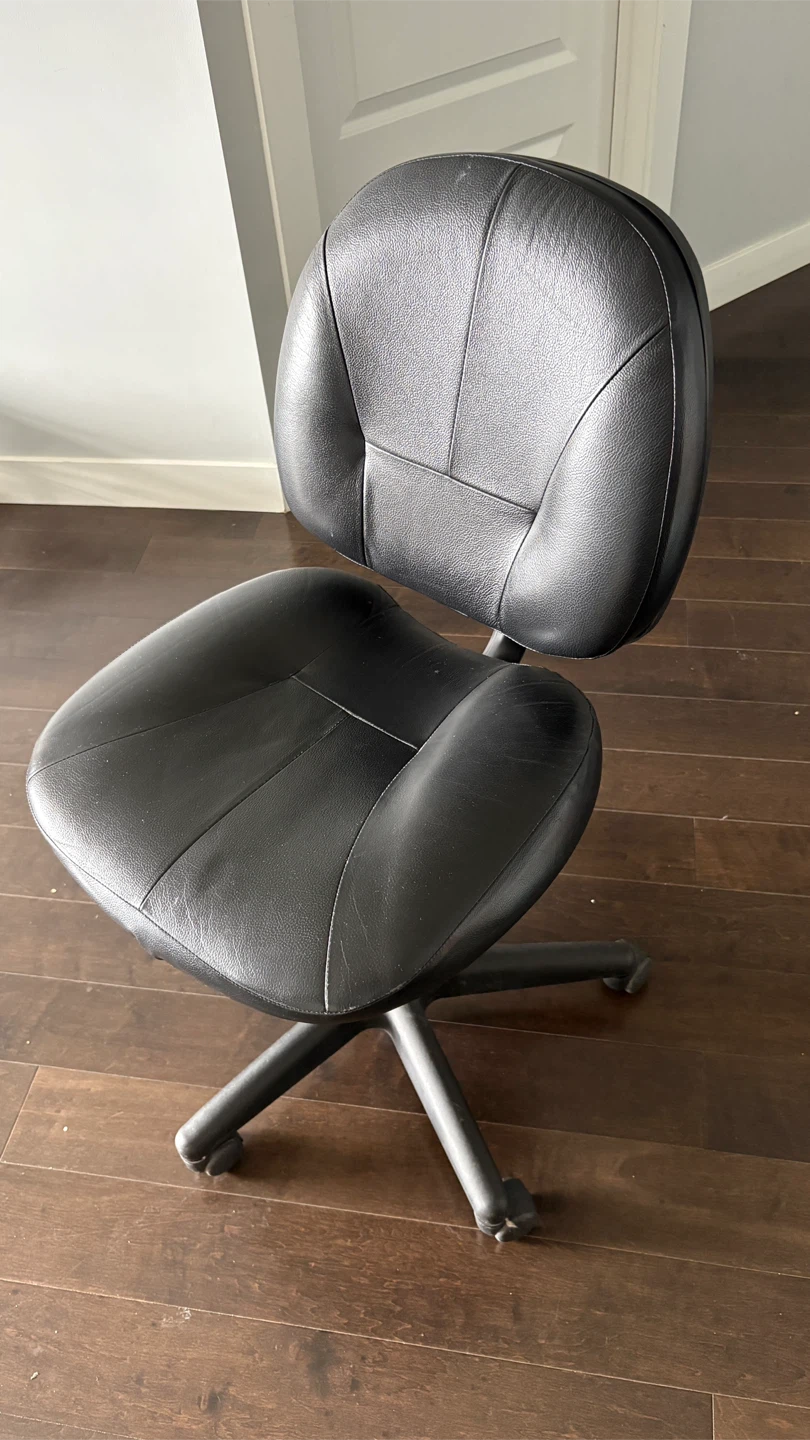 Black Faux Leather Office Chair - photo 2