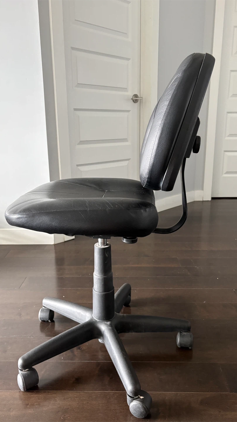 Black Faux Leather Office Chair - photo 4