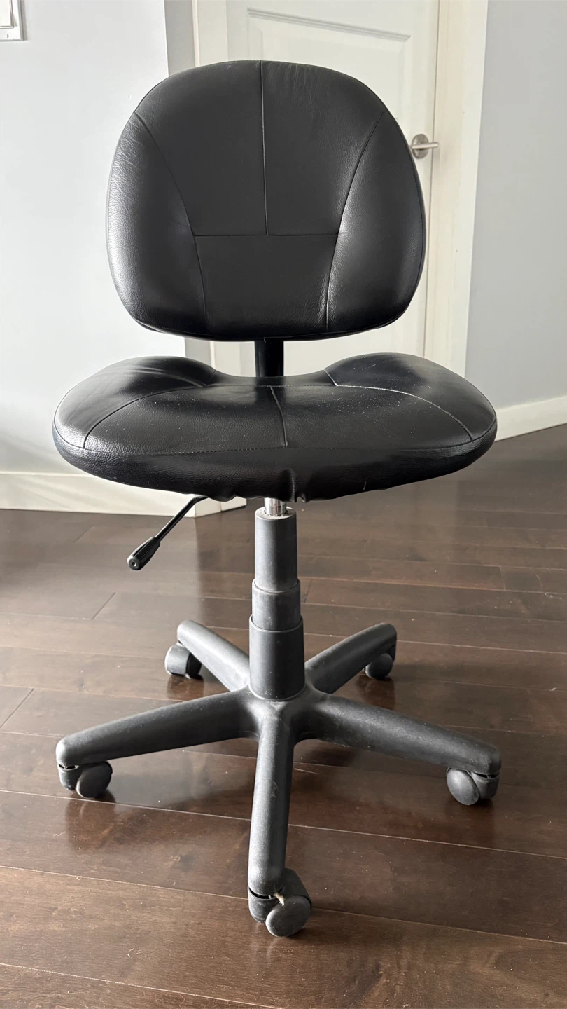 Black Faux Leather Office Chair