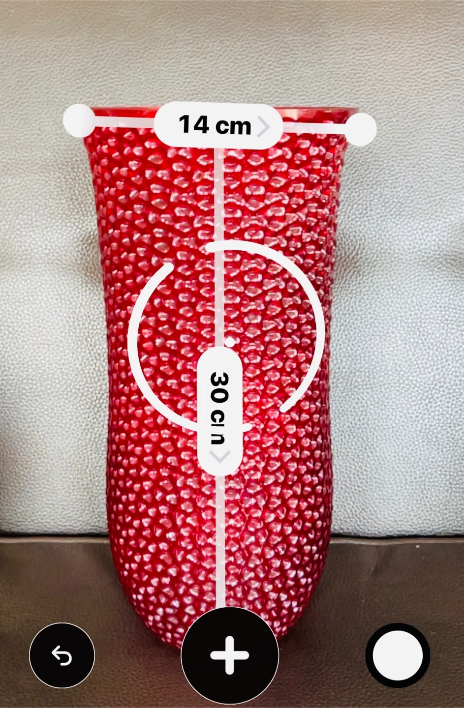 Red Textured Glass Vase - photo 2