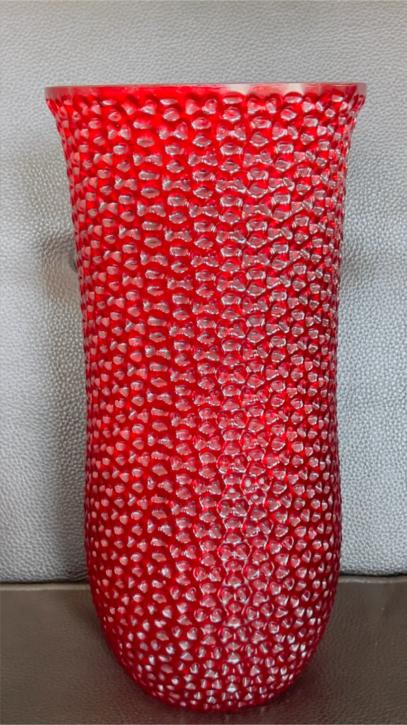 Red Textured Glass Vase