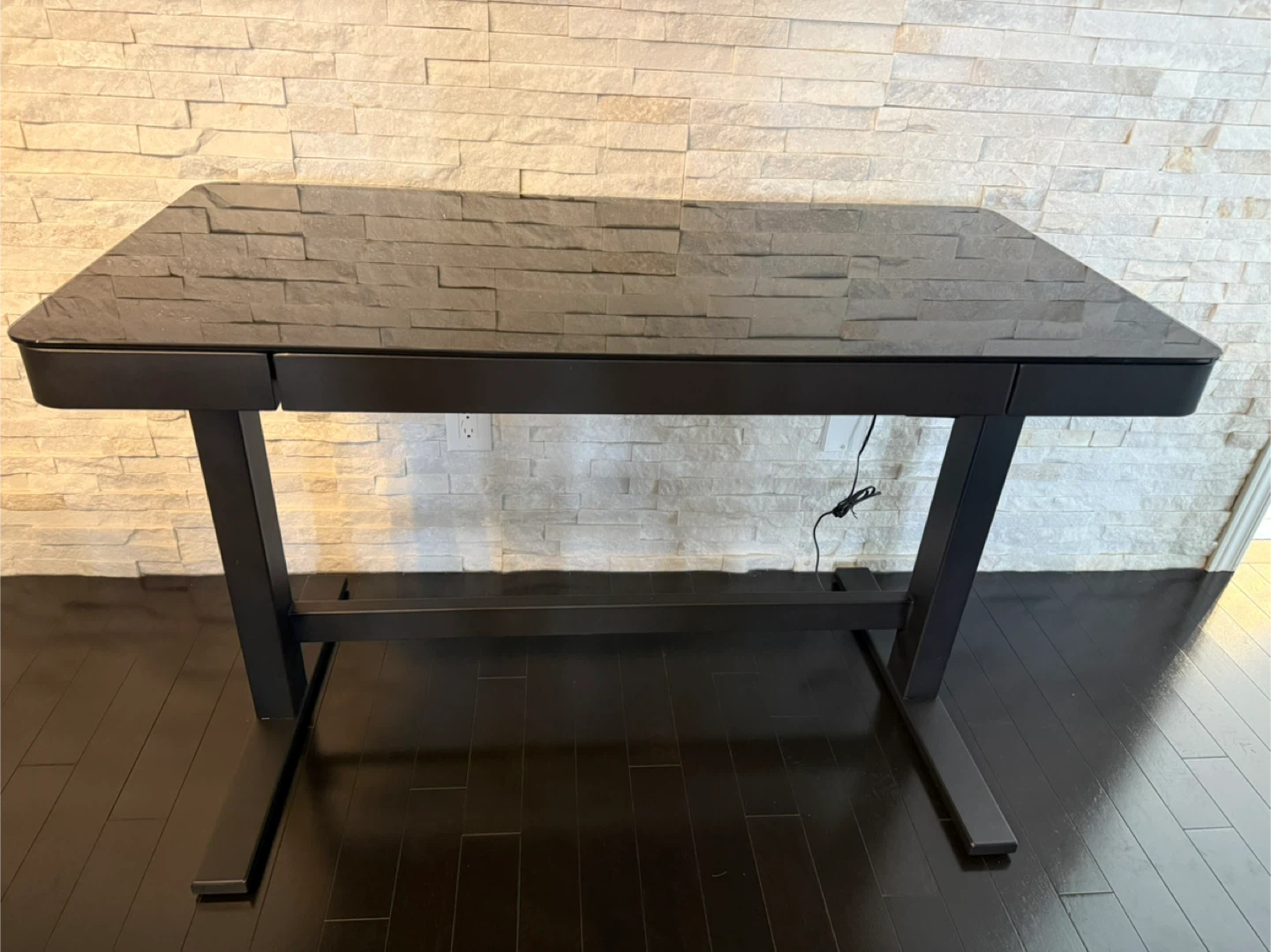 Standing Desk with Black Glass Top - photo 2