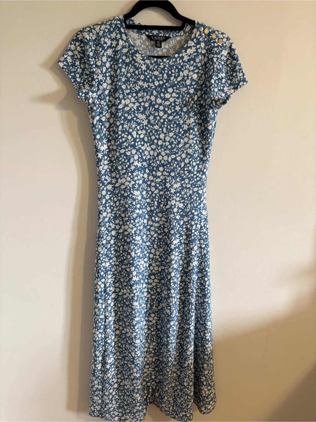 Lauren Ralph Lauren Blue Floral Print Dress - Size S/P